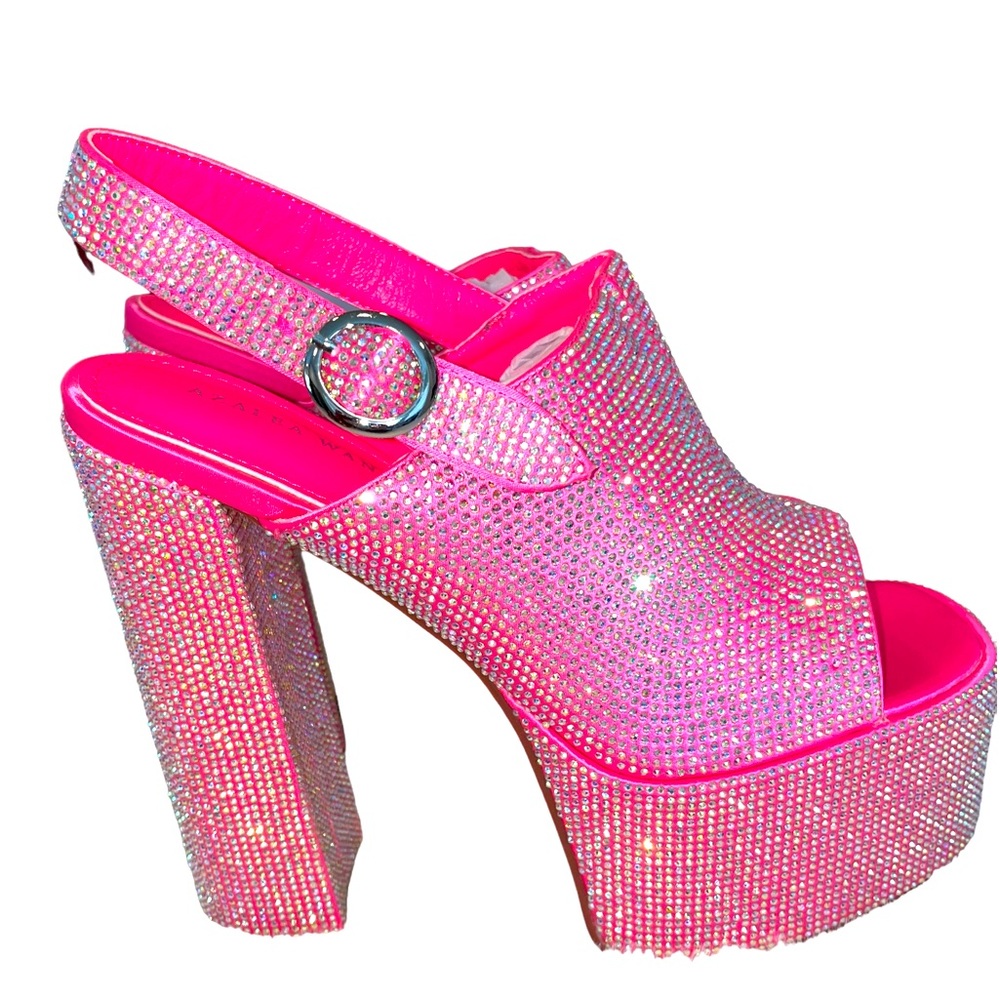 Pink!!! AZALEA WANG Pink Rhinestone Platforms - NWT